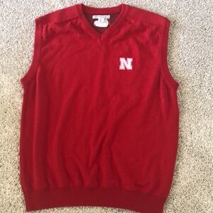 NWT - Cutter & Buck Husker Sweater Vest - Red